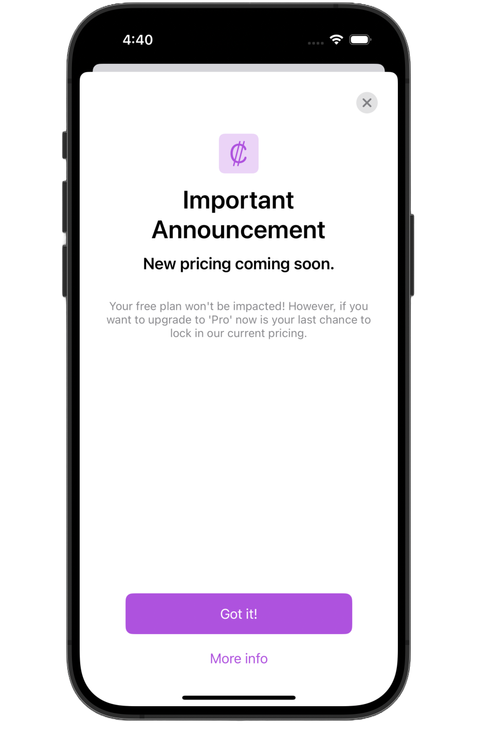 app announcement