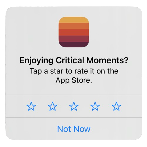An app store review prompt